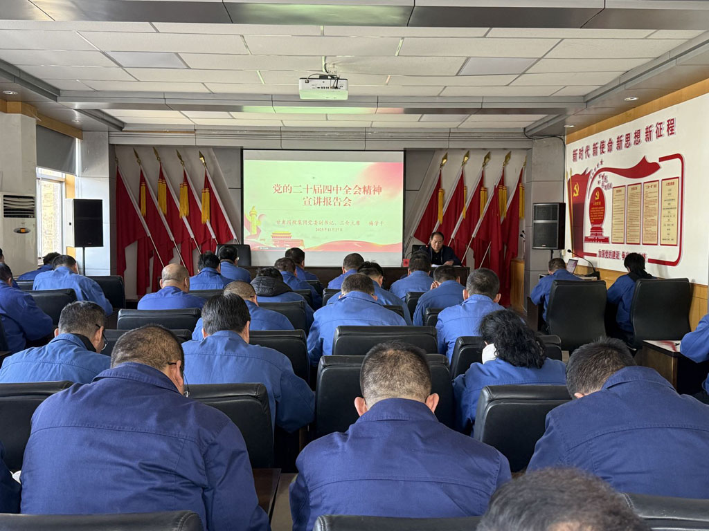 甘肅國投集團黨委副書記、工會主席梅學千到星火數控公司宣講黨的二十屆四中全會精神
